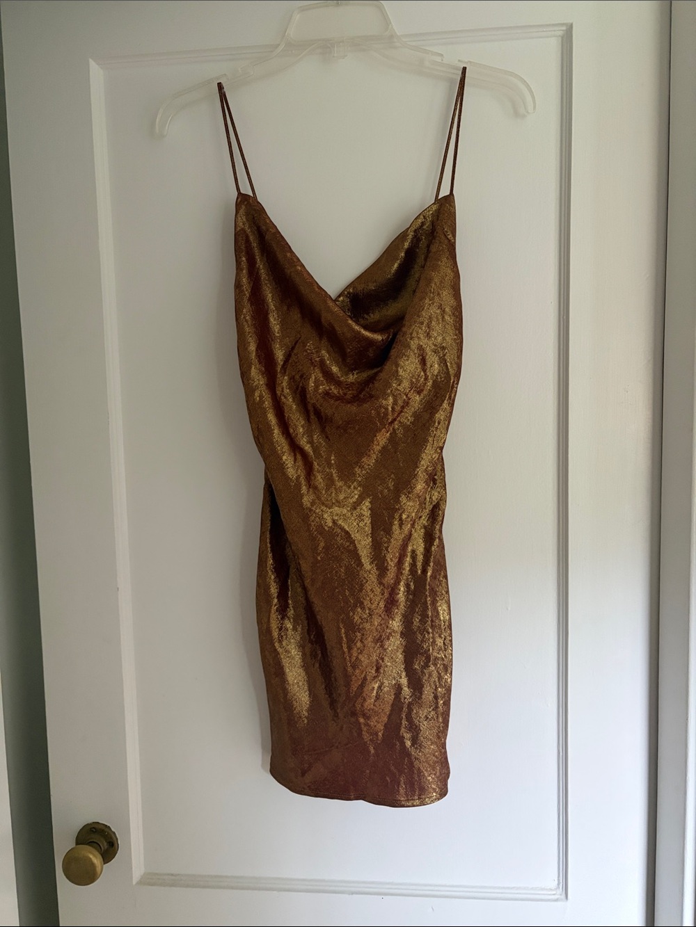 Superdown Matti Minidress - Metallic Gold Slip Dress with Tags